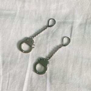 Silver Handcuff Dangly Earrings